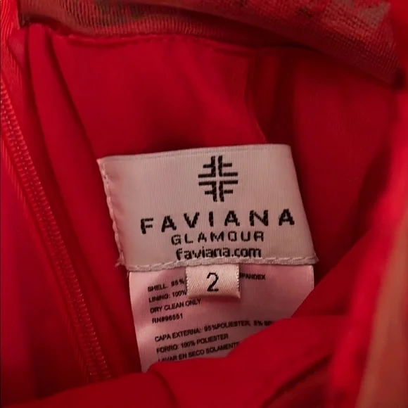 Homecoming Faviana Red Lace prom dress - Picture 3 of 5